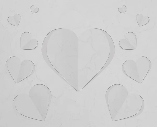 Paper Hearts Composition Greeting Card — Stock Photo, Image