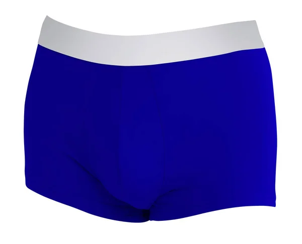 蓝色男人的内裤与白色隔离 种植途径包括 — 图库照片