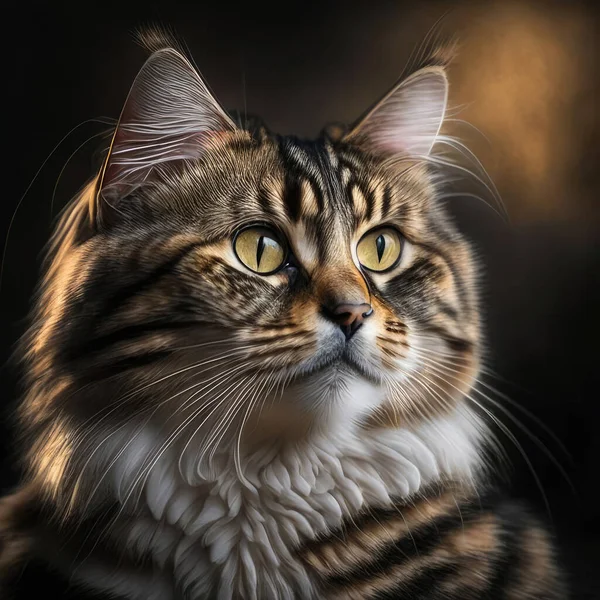 缅因州猫的肖像 — 图库照片