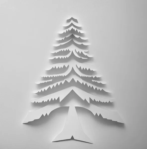 Рождественская Елка Вырезанная Бумаги Изображение Открыток Дизайна — стоковое фото
