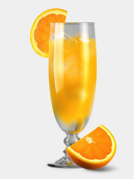 Szklanka Soku Pomarańczowego Białym Tle — Zdjęcie stockowe