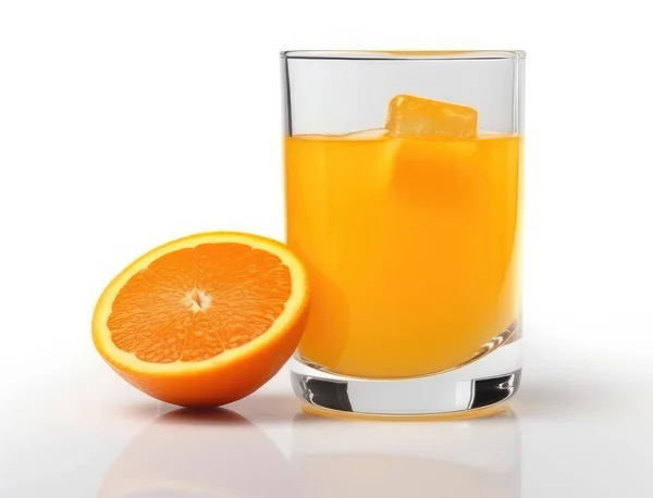 Стакан Апельсинового Сока Белом Фоне — стоковое фото