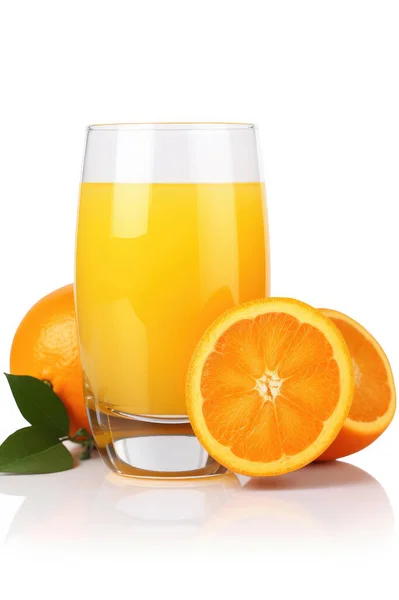 Склянка Апельсинового Соку Білому Тлі — стокове фото