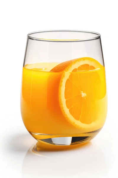 Стакан Апельсинового Сока Белом Фоне — стоковое фото