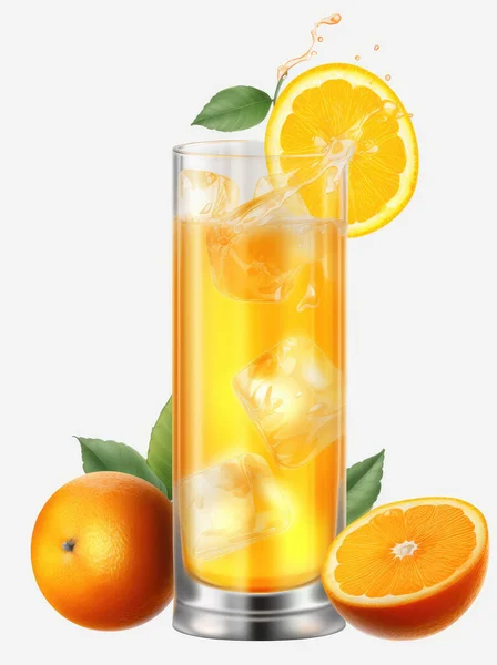 一杯橙汁在白色背景上 — 图库照片