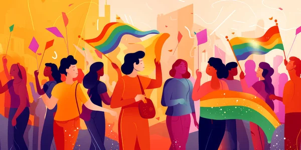 男女同性恋 双性恋和变性者自豪月庆典的例证 — 图库照片