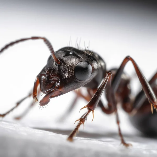 Super macro portrait of an ant. Incredible detailing of the ant\'s photo.