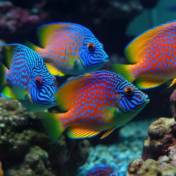 Bright Colorful Fishes Underwater Caribbean — Stock Photo, Image
