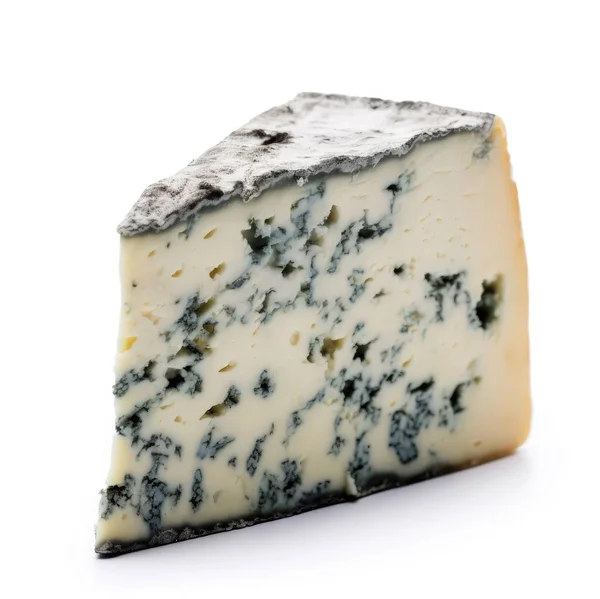 Large Piece Blue Mold Cheese Isolated White Background — Stock Photo, Image