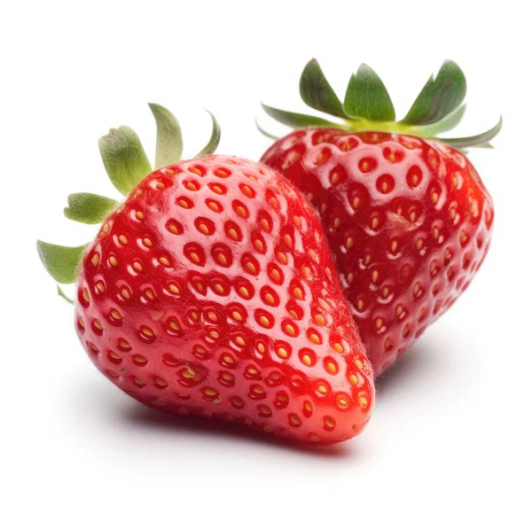 Erdbeeren Auf Weißem Hintergrund Nahaufnahme — Stockfoto