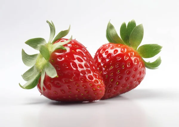 Erdbeeren Auf Weißem Hintergrund Nahaufnahme — Stockfoto