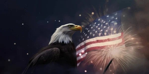 Verenigde Staten Independence Day Een Fotorealistisch Ontwerp Voor Een Wenskaart — Stockfoto