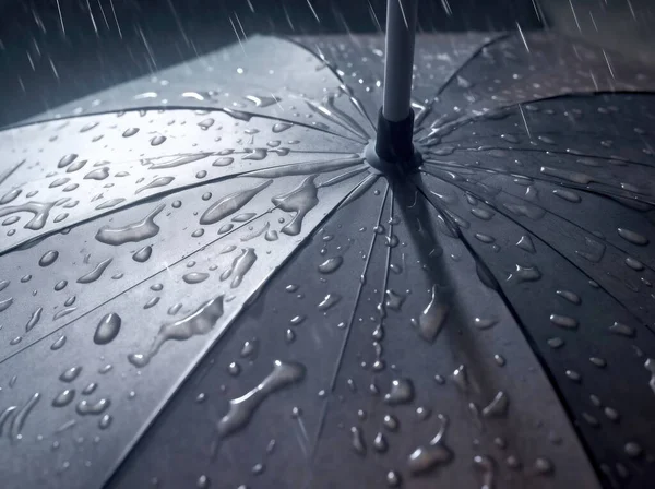 Large Raindrops Surface Umbrella Close — Stock Photo, Image