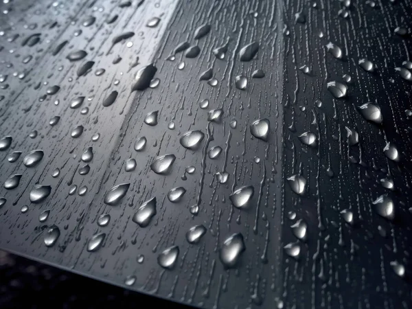Large Raindrops Surface Umbrella Close — Stock Photo, Image