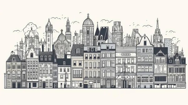 Illustrazione Della Città Bruxelles Belgio Sfondo Bianco Chiaro — Foto Stock