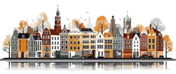 Illustration Nederländerna Ljusvit Bakgrund — Stockfoto