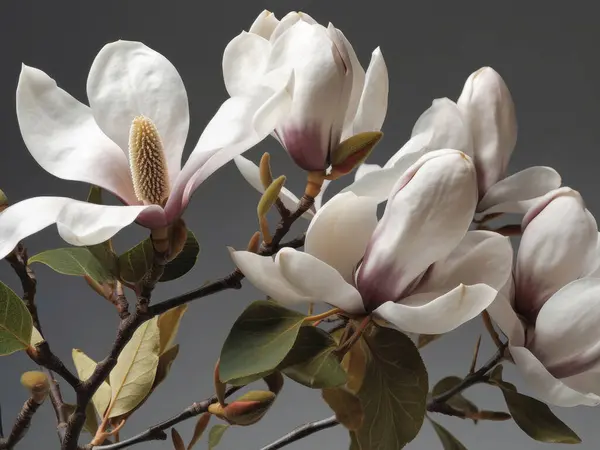 マグノリアの花の枝が閉じて マクロ写真 サイドビュー — ストック写真