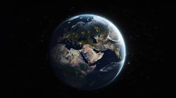 Фотореалістичний Глобус Повного Розміру Космосу — стокове фото
