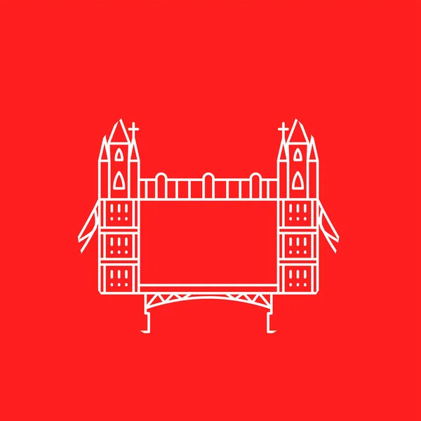 Tower Bridge Circle Ilustración Vectorial Del Esquema Símbolo Arquitectura Viajes — Vector de stock