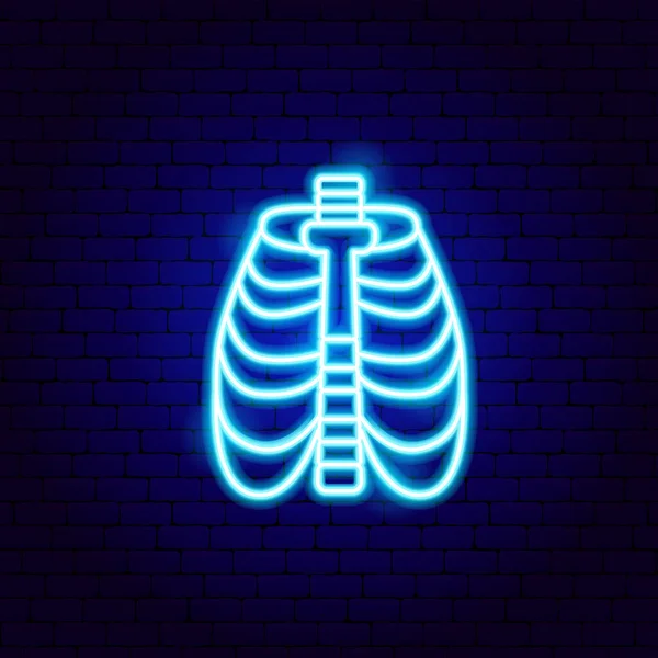 Sinal Neon Esqueleto Ilustração Vetorial Objetos Médicos Saúde Humana —  Vetores de Stock