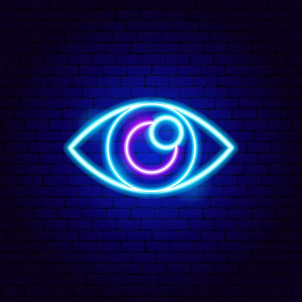 Göz Neon Şareti Tıbbi Nsan Sağlığı Nesnelerinin Vektör Llüstrasyonu — Stok Vektör