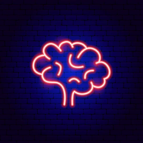 Неоновый Знак Мозга Векторная Иллюстрация Медицинских Объектов Здоровья Человека — стоковый вектор