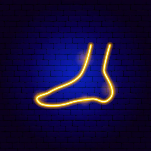 Leg Neon Sign Illustration Vectorielle Objets Médicaux Santé Humaine — Image vectorielle