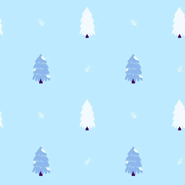 Scandinavian Christmas Tree Seamless Pattern Vector Illustration Cartoon Style Greeting — Stock Vector
