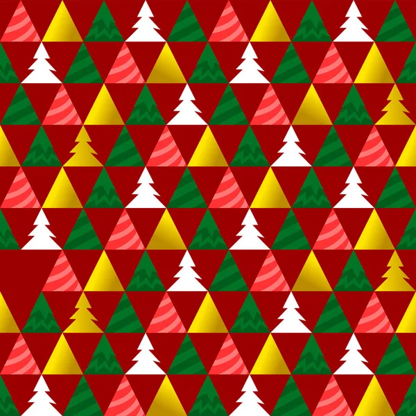 Triángulo Del Árbol Navidad Sin Costura Patrón Ilustración Vectorial Textura — Vector de stock