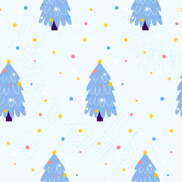 Baby Weihnachtsbaum Nahtlose Muster Vector Illustration Von Cartoon Stil Gruß — Stockvektor