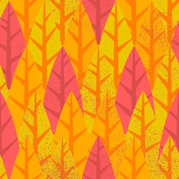 Fall Forest Tree Nahtloses Muster Vektor Illustration Des Herbst Natur — Stockvektor