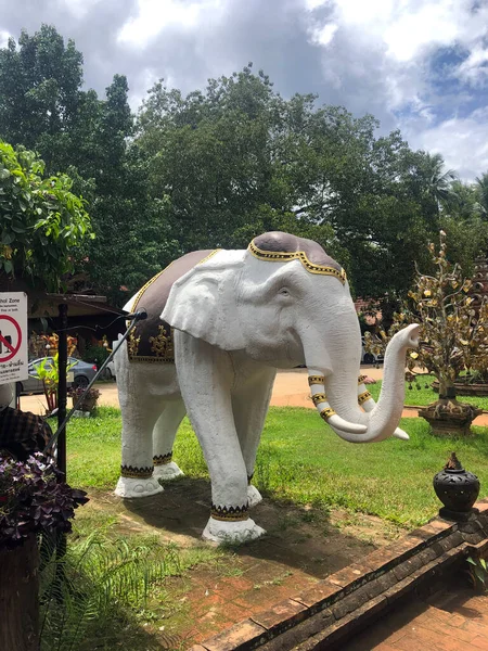 White Elephant Statue. Photo of Thailand Trip. Culture and Religion.
