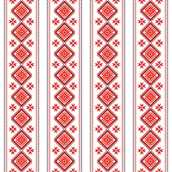 ウクライナ刺繍シームレスパターン花 — ストックベクタ