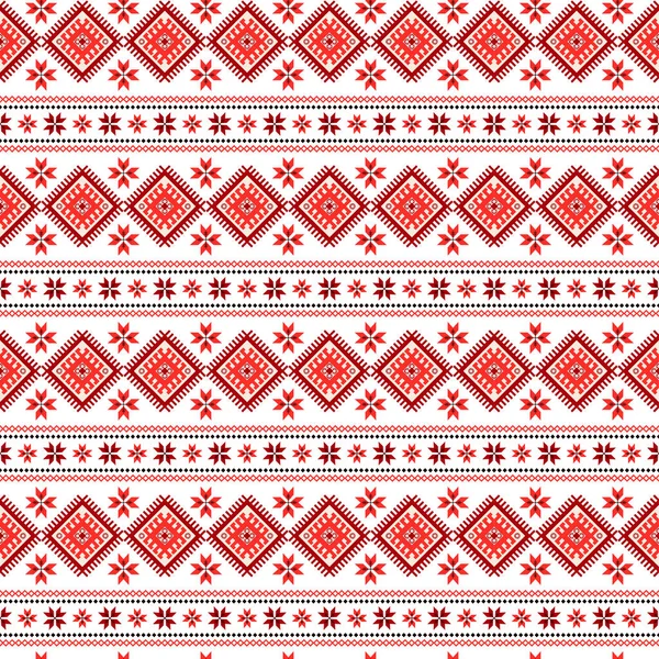 Ukrainische Stickerei Nahtlose Muster Floral — Stockvektor