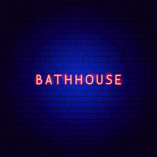 Bathhouse Neon Sms Illustrazione Vettoriale Della Procedura Lavaggio Pulito Lavato — Vettoriale Stock