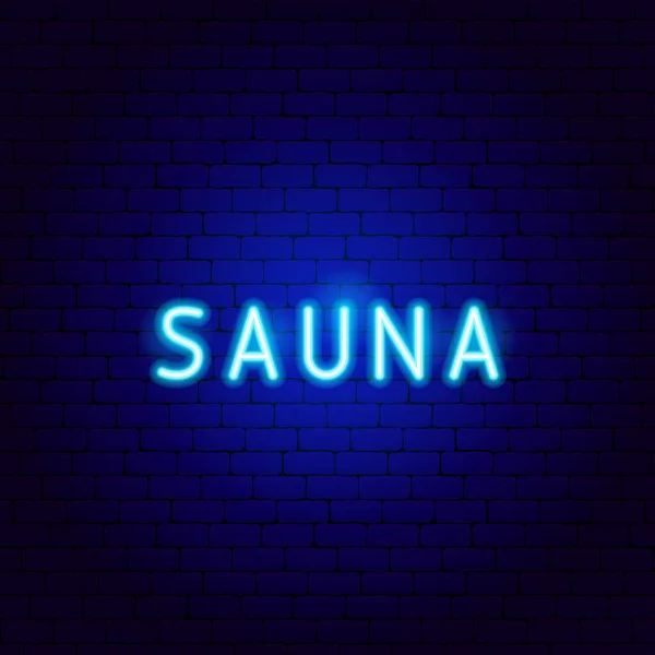 Texte Néon Sauna Illustration Vectorielle Procédure Lavage Nettoyer Laver Lumineux — Image vectorielle