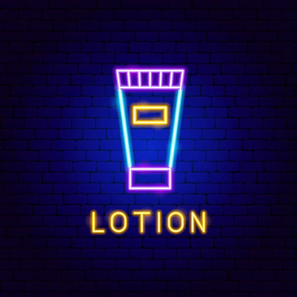 Lotion Étiquette Néon Illustration Vectorielle Procédure Lavage Nettoyer Laver Lumineux — Image vectorielle