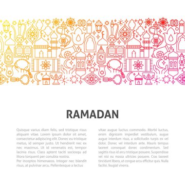 Ramadan Line Template. Vector Illustration of Outline Design. clipart