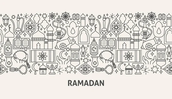 Ramadan Banner Concept Ilustração Vetorial Projeto Esboço —  Vetores de Stock