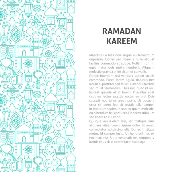 Ramadan Kareem Line Pattern Concept Vector Illustratie Van Outline Design — Stockvector