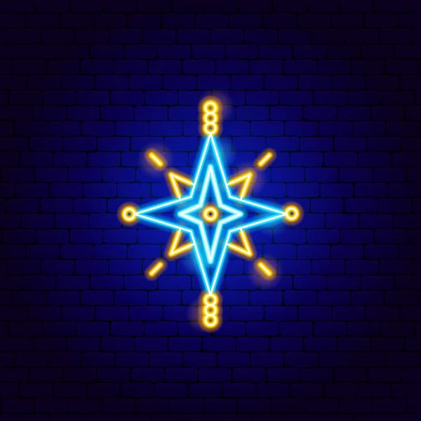 Islamski Neon Star Wektor Ilustracja Religii Arabian Świecący Symbol — Wektor stockowy