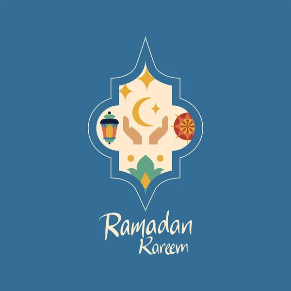 Ramadan Kareem Postkaart Vector Illustratie Van Religieus Islamitisch Arabisch Concept — Stockvector