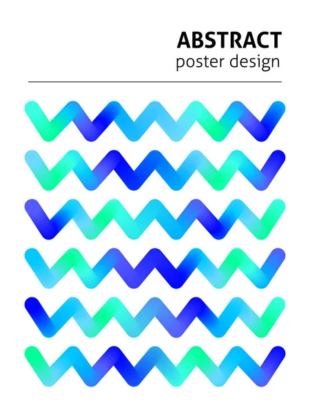 Синій Плакат Zigzag Векторна Ілюстрація Концепції Прапора Сучасною Типографією Флаєр — стоковий вектор