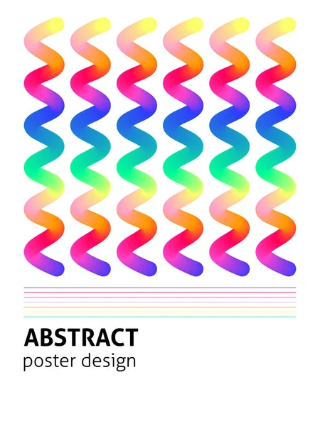 Абстрактна Хвиля Барвистий Плакат Векторна Ілюстрація Концепції Прапора Сучасною Типографією — стоковий вектор