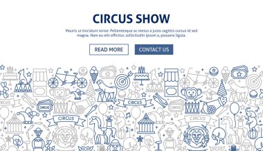 Sirk Sancak Tasarımı. Festivalin Vektör İllüstrasyonu Ana Hattı.