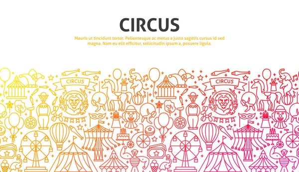 Circus Outline Concept Illustration Vectorielle Conception Des Contours — Image vectorielle