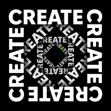 Metin Posteri Oluştur. Modern Kavramsal Tanıtımın Vektör İllüstrasyonu. Tipografi Çağdaş Flyer ya da Sancak.