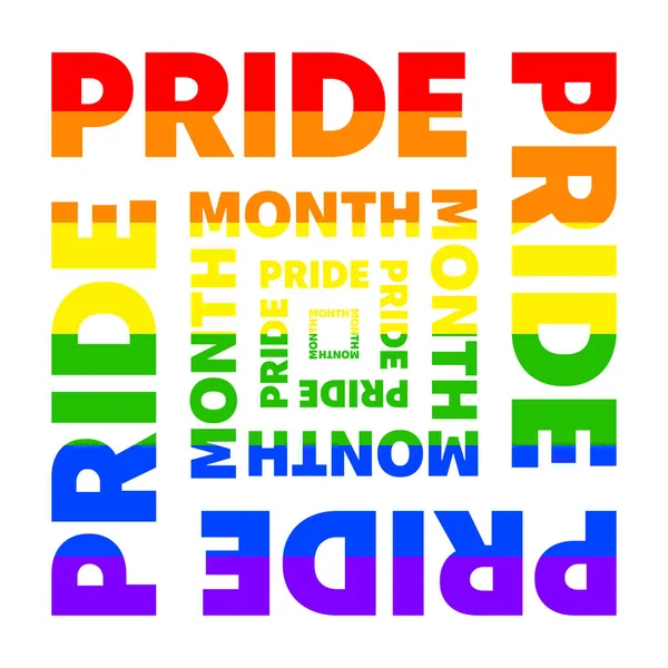 Pride Month Typography Poster Inglés Ilustración Vectorial Promoción Conceptual Moderna — Vector de stock