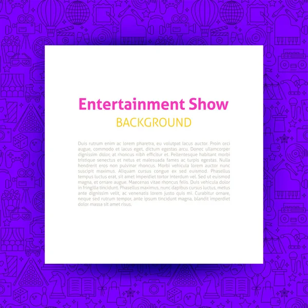 Entertainment Show Kağıt Şablonu Tasarımın Vektör Llüstrasyonu — Stok Vektör