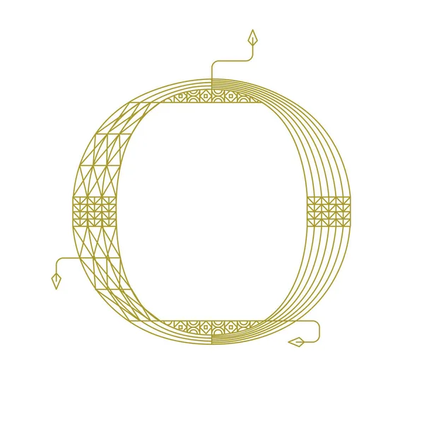 Gold Artdeco Mektubu Dekoratif Kelime Alfabe Sembolünün Vektör Llüstrasyonu — Stok Vektör